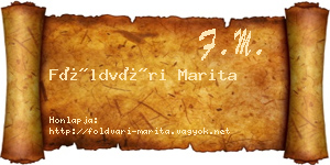 Földvári Marita névjegykártya